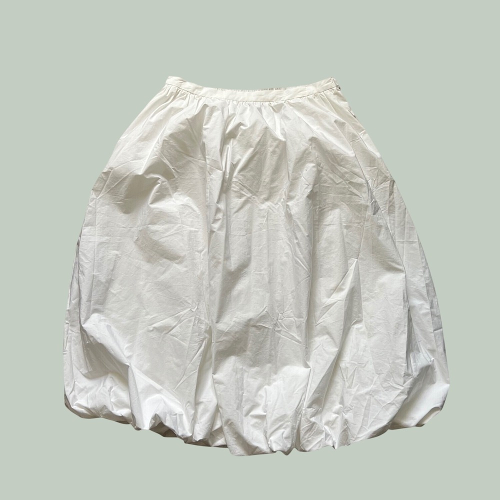 Gap White Cotton Bubble Hem Midi Skirt NWT 778441-01-1 L